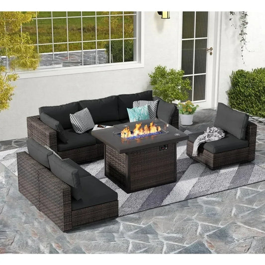7 Piece Conversational Set with Fire Pit