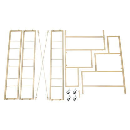 3 Layers White Flower Display Stand with 12 Buckets & Wheel