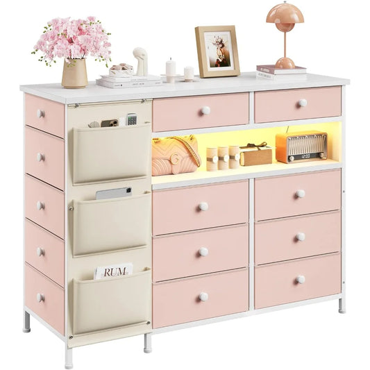 13 Drawers Dresser with and Charging Station