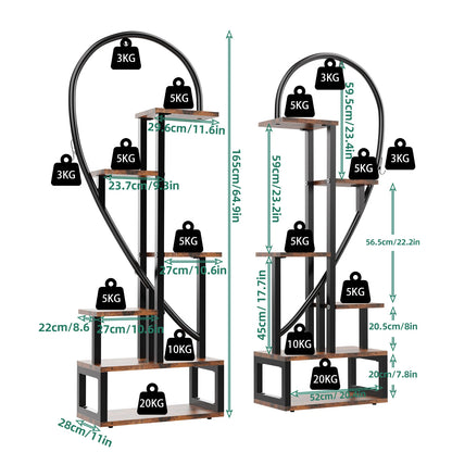 2X Half Heart Shaped Multiple Planter Rack