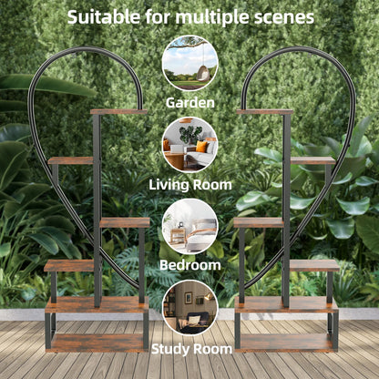 2X Half Heart Shaped Multiple Planter Rack