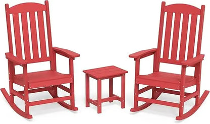 Outdoor Rocking Chairs Set of 3, 2 Chairs & 1 Table