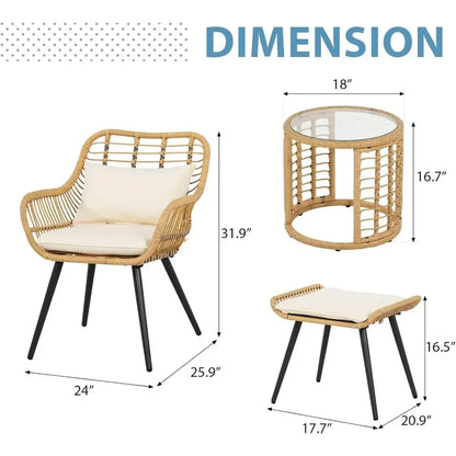5 Piece Outdoor Wicker Furniture Set