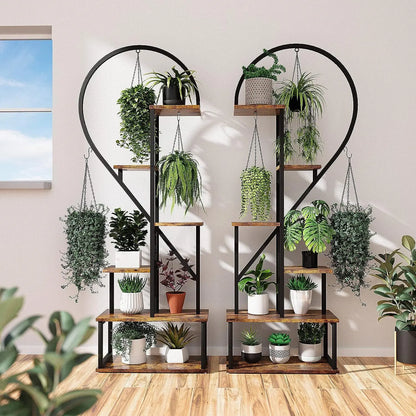 2X Half Heart Shaped Multiple Planter Rack