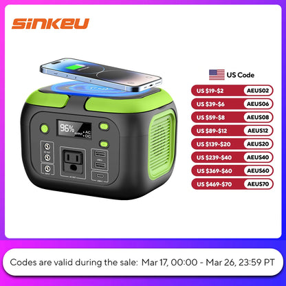 200W Portable Power Station 155Wh Solar Generator