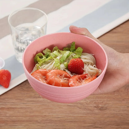 8 Piece Colorful 24 oz Wheat Straw Grain Bowl with Dust Cover