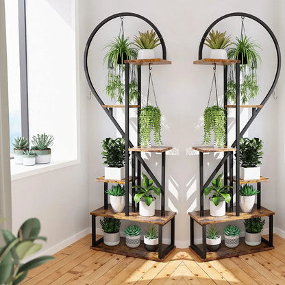 2X Half Heart Shaped Multiple Planter Rack
