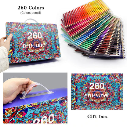 Brutfuner 48/72/120/150/160/180Colors Pencils Professional Oil Wood Soft Watercolor Pencil For School Draw Sketch Art Supplies