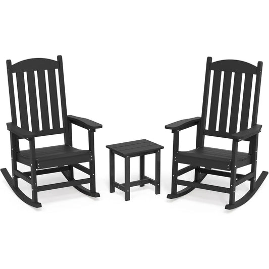 Outdoor Rocking Chairs Set of 3, 2 Chairs & 1 Table