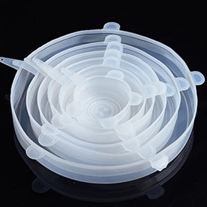 6 Pcs Silicone Cover Stretch Lids for Kitchen Microwave Food Covers Bowl Caps