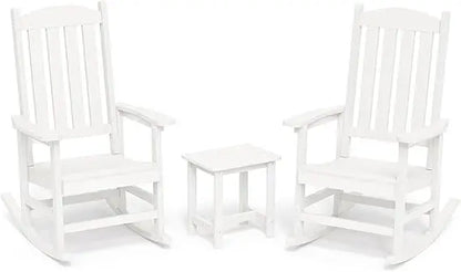 Outdoor Rocking Chairs Set of 3, 2 Chairs & 1 Table