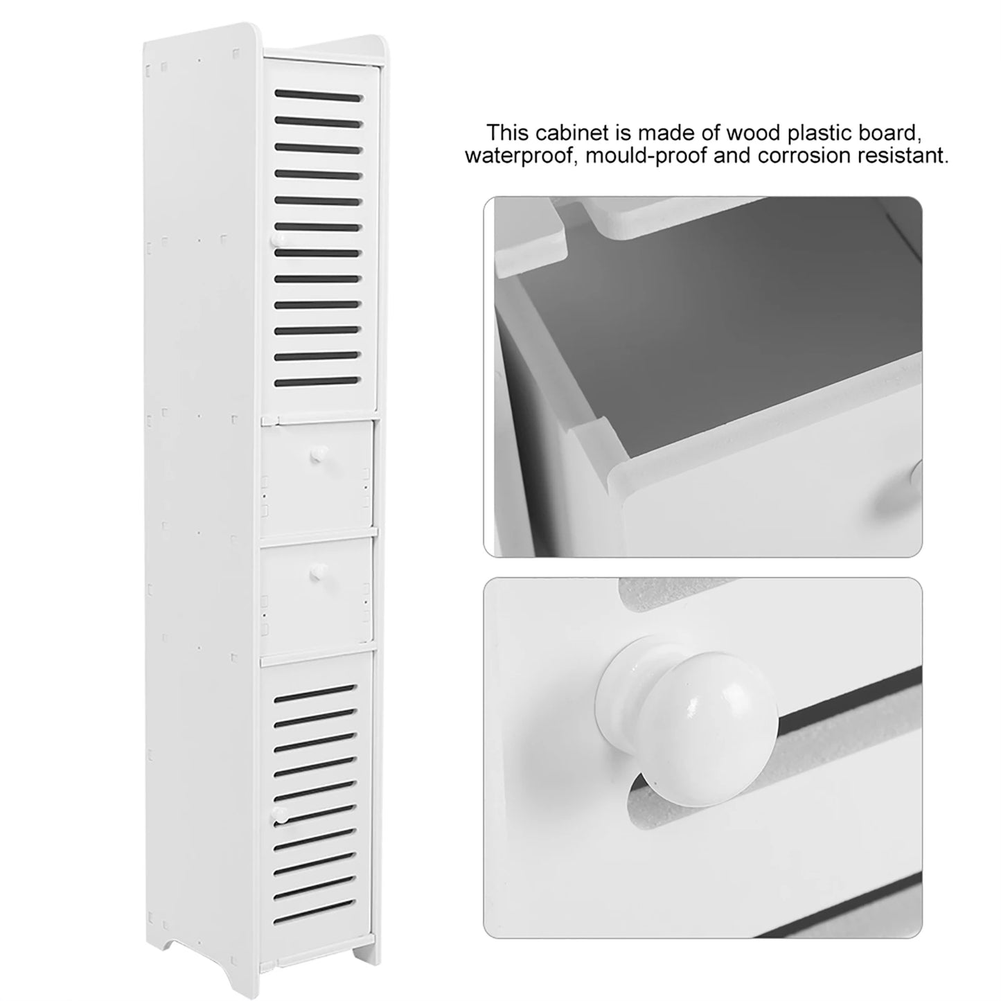 Wood Plastic Board Corner Cabinet Bathroom Fashionable Storage Shelf Rack Room Organizer