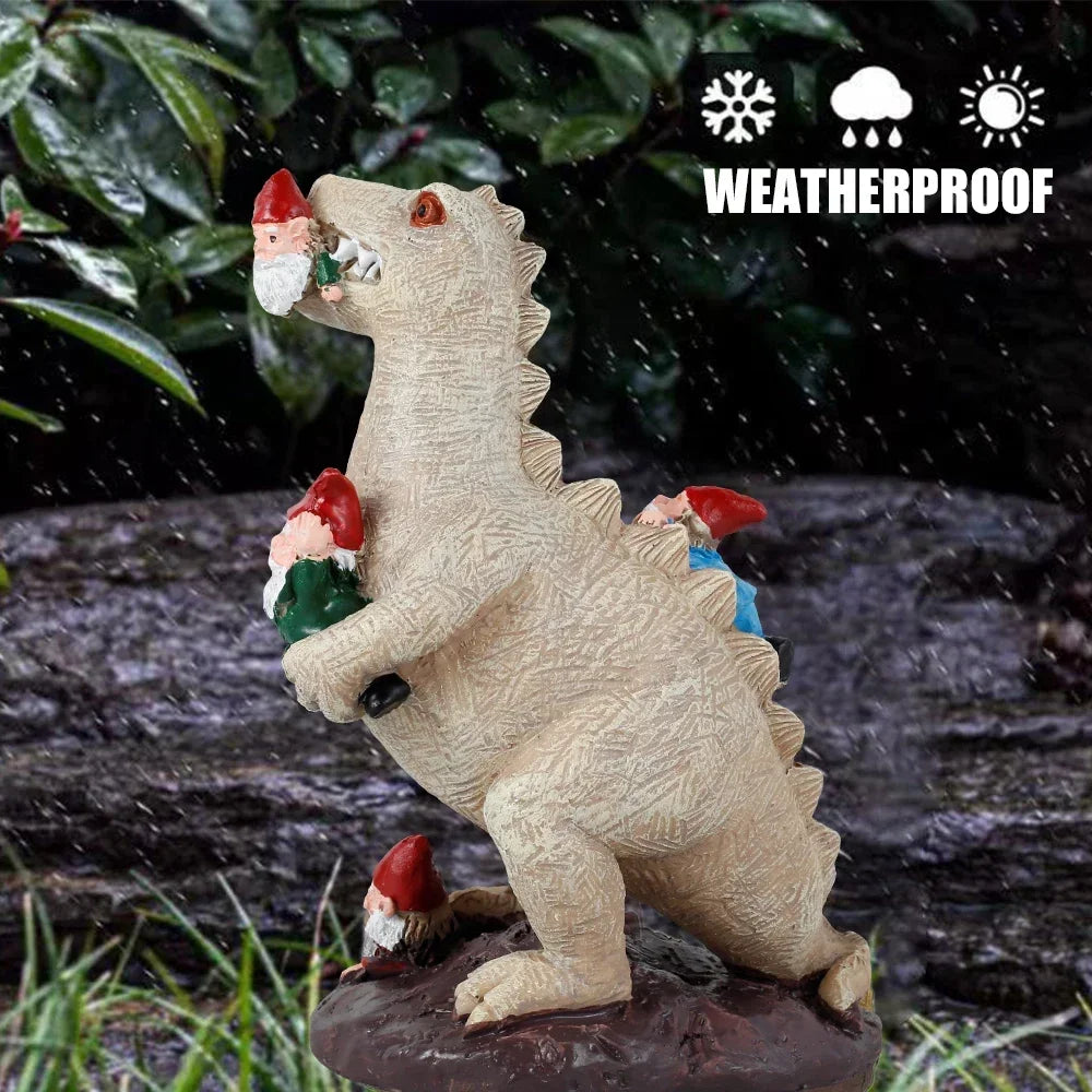 Dinosaur Gnomes Garden Statues Art Decor