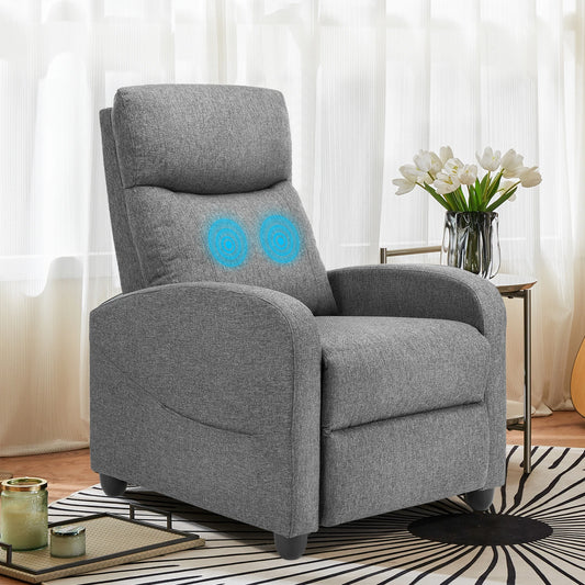 Recliner with Padded Seat Backrest & Massager
