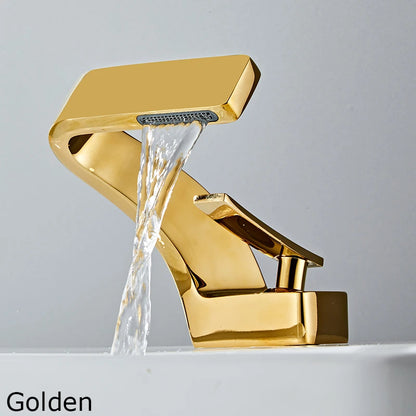 BAKALA Bathroom Deck Mounted Basin Faucet Black Sink Tap Single Hole Water Tap Hot and Cold Mitigeur Salle De Bain Mixer Faucet