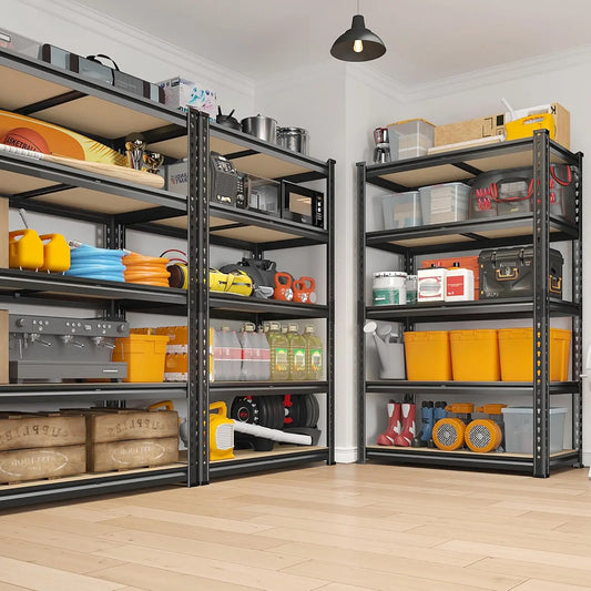 2020LBS Storage Shelves 5 Tier Garage Shelving Heavy Duty Adjustable Garage Shelves, 35.5" W x 11.9" D x 72" H, Black