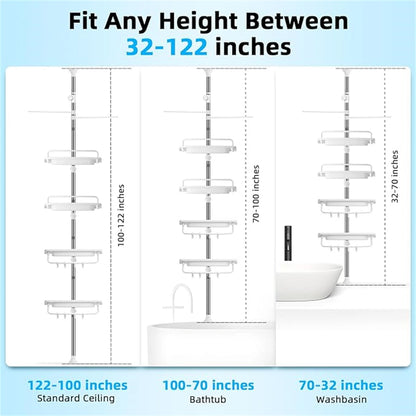 1pc bathroom rack adjustable bathroom rack black/white