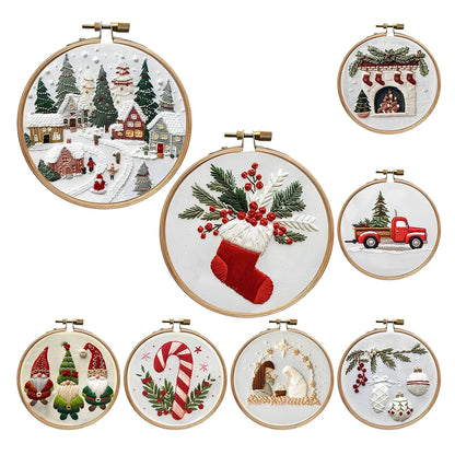 Wreath Printed Pattern Cross Stitch Set