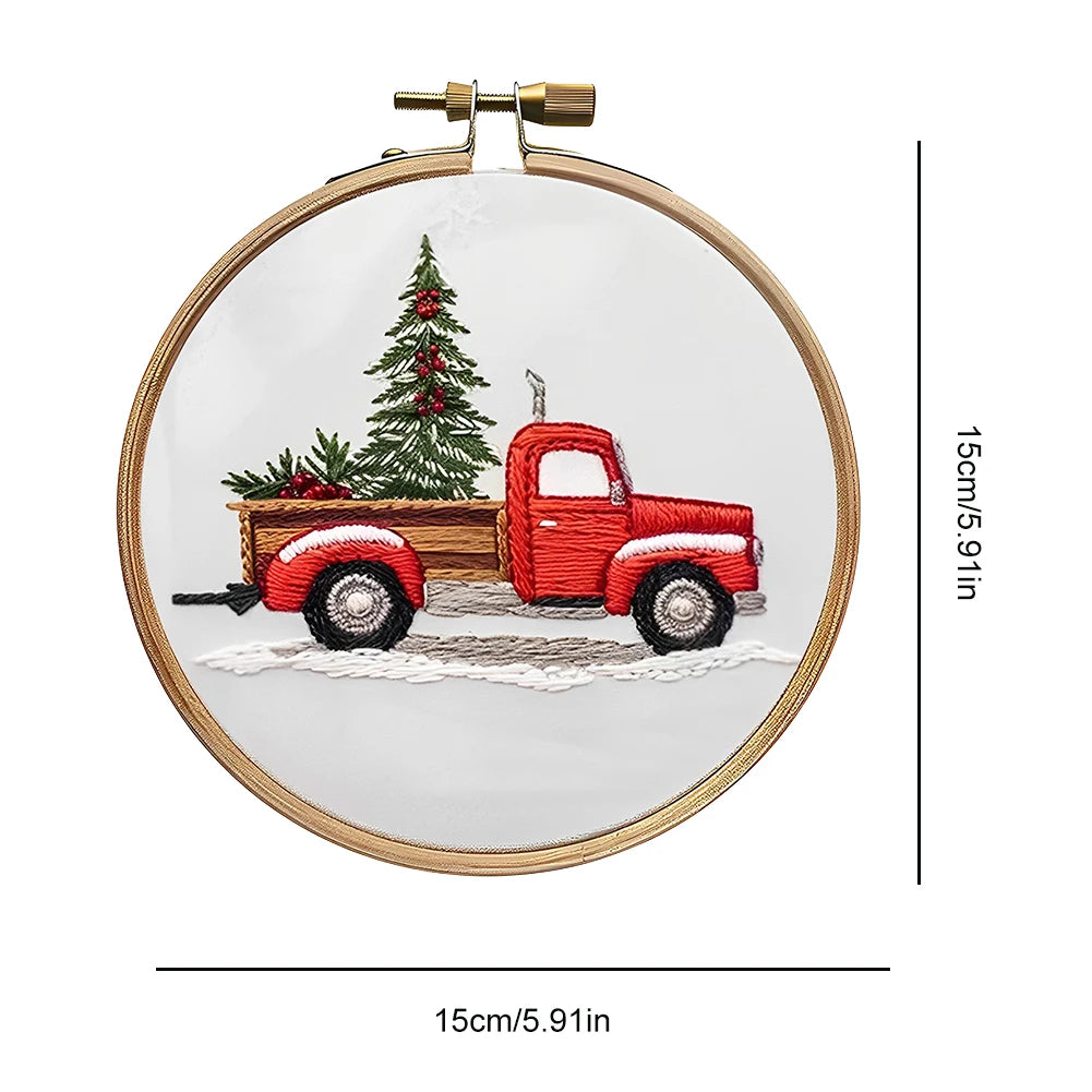 Wreath Printed Pattern Cross Stitch Set
