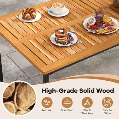 7 Piece OutdoorMetal Frame, Dining Set, W/ Umbrella Hole