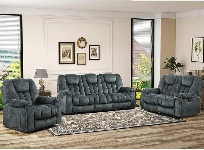Recliner Chair and 3 Seat Couch Set