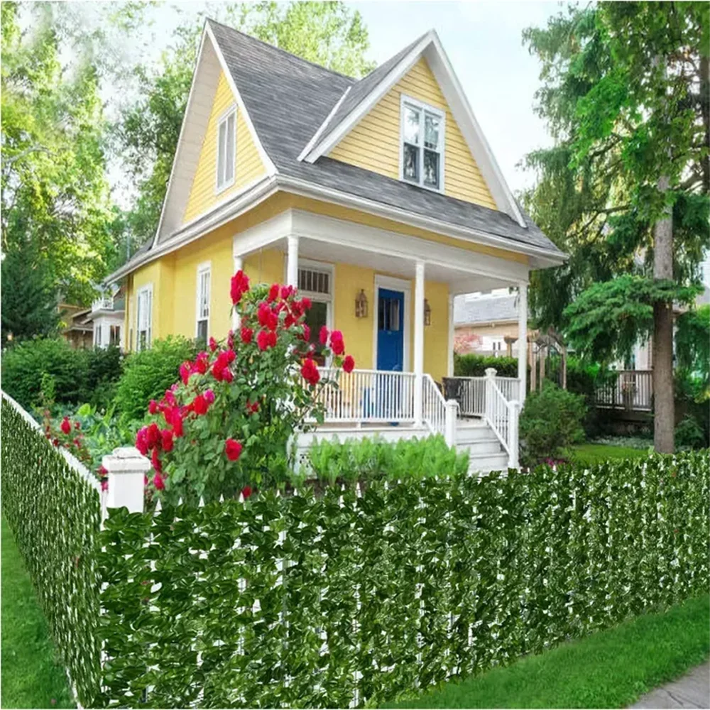 1M/3M Artificial Green Leaf Fence Panels Faux Privacy Fence Screen For Home Outdoor Garden Balcony Decoration