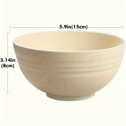 8 Piece Colorful 24 oz Wheat Straw Grain Bowl with Dust Cover
