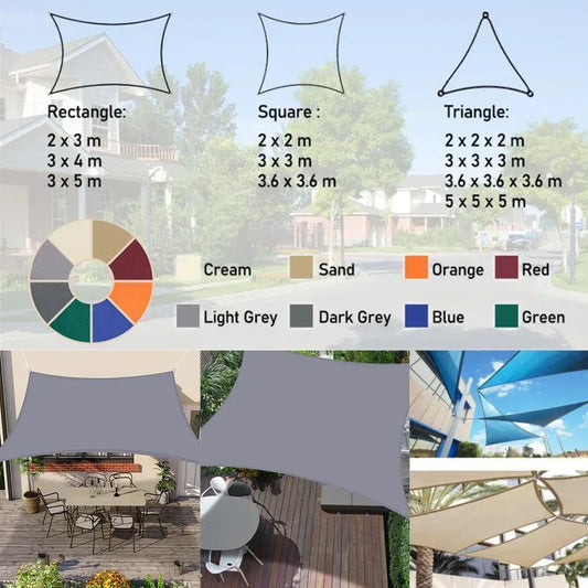 6x4m 5x4m 3x2m Sun Shelter Sunshade Protection Awning