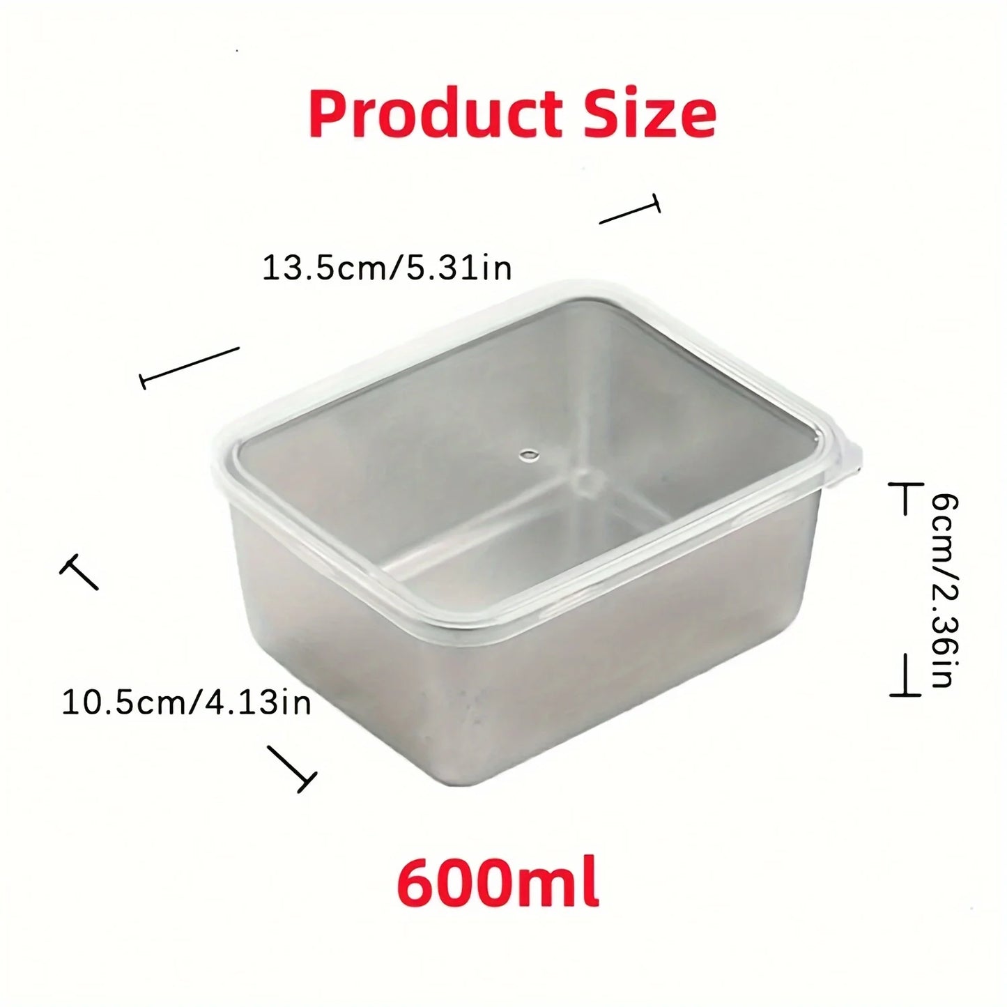 6-Piece Stainless Steel Food Storage Containers Set With Lids