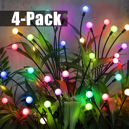4 Pack 8 LED Solar Firefly Garden Light