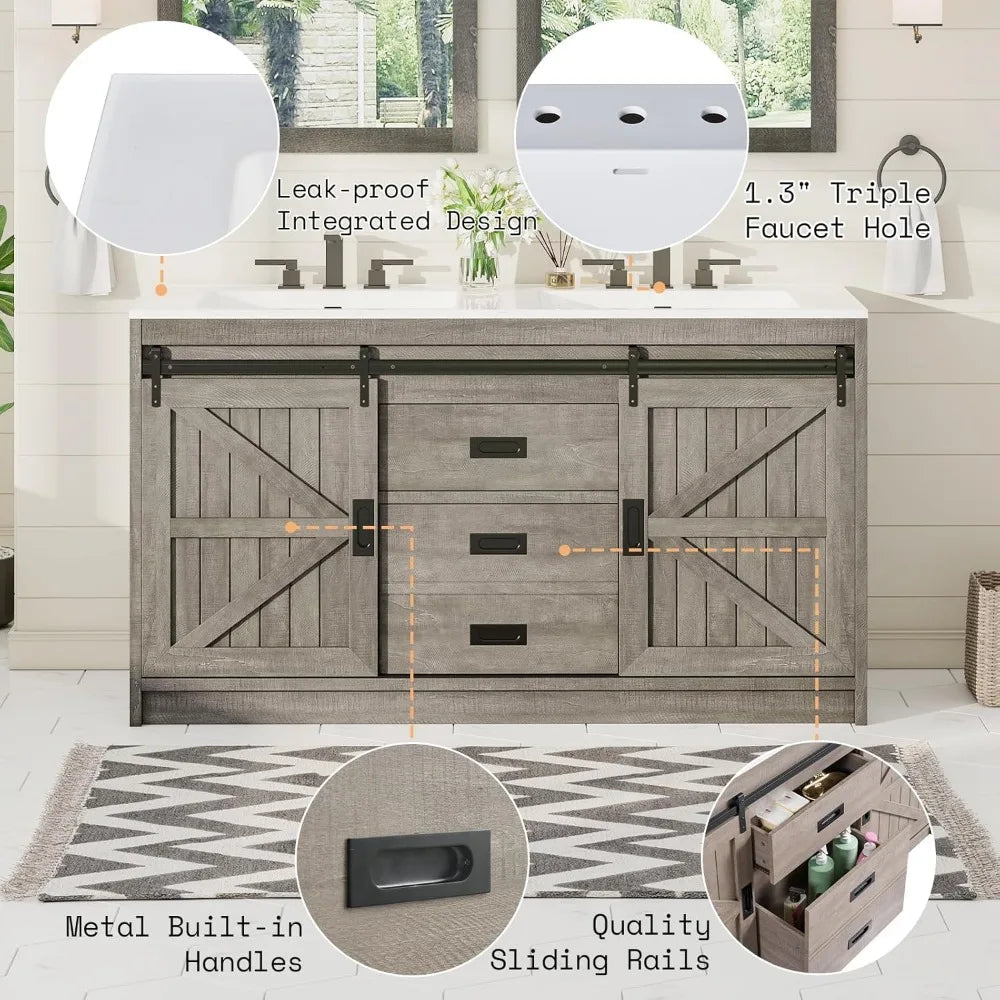 61"Double Vanity with Sink