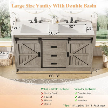 61"Double Vanity with Sink