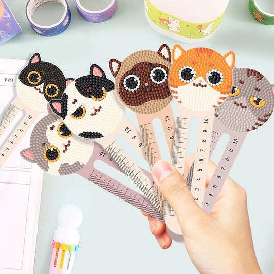 6Pcs PET Diamond Bookmark