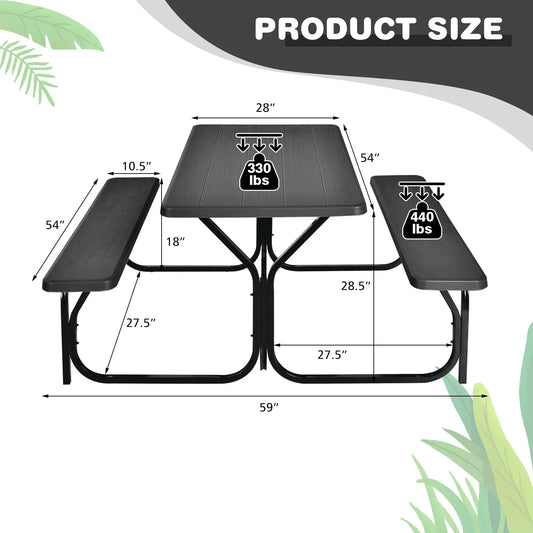 Outdoor Picnic Table Bench Set